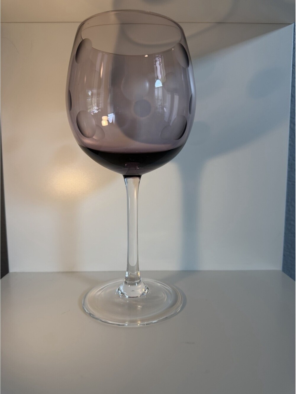 WATERFORD Marquis POLKA DOT PURPLE WINE GLASS, Cut Blown Crystal, 20 oz
